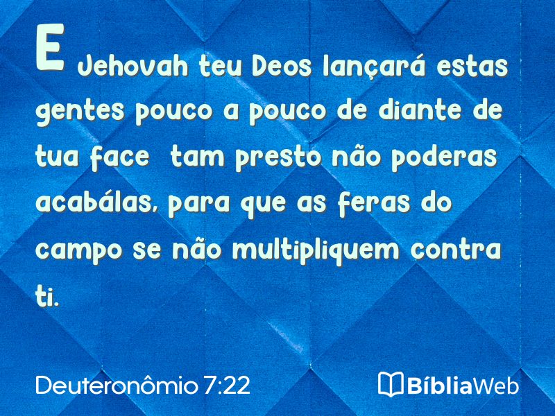 Deuteronômio 7:22 em imagem para compartilhar