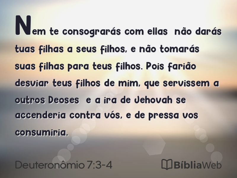 Deuteronômio 7:3-4 em imagem para compartilhar
