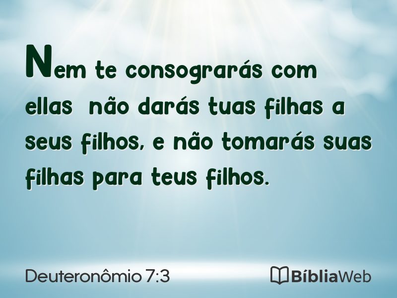 Deuteronômio 7:3 em imagem para compartilhar