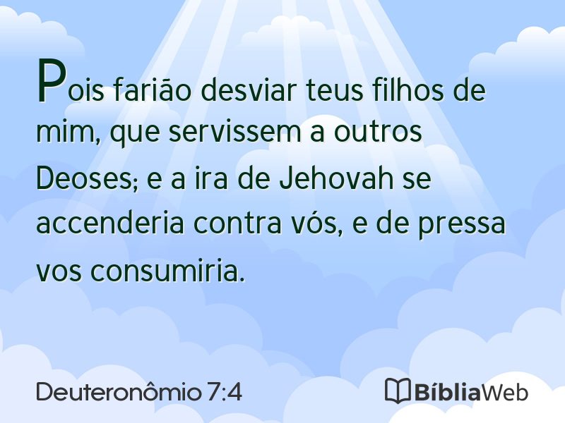 Deuteronômio 7:4 em imagem para compartilhar