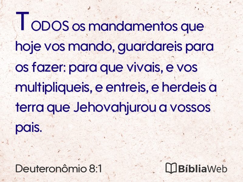 Deuteronômio 8:1 em imagem para compartilhar