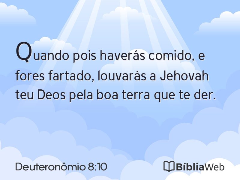 Deuteronômio 8:10 em imagem para compartilhar