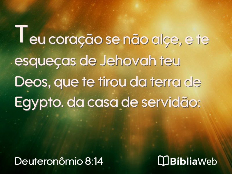 Deuteronômio 8:14 em imagem para compartilhar