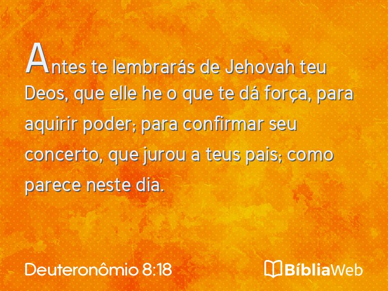 Deuteronômio 8:18 em imagem para compartilhar