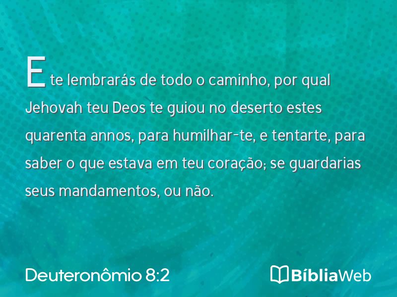 Deuteronômio 8:2 em imagem para compartilhar