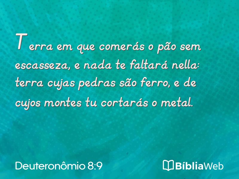 Deuteronômio 8:9 em imagem para compartilhar