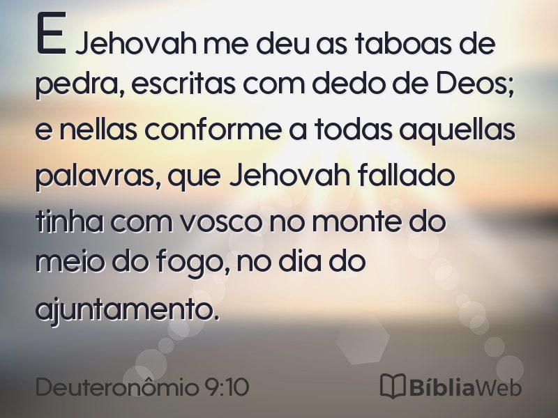 Deuteronômio 9:10 em imagem para compartilhar