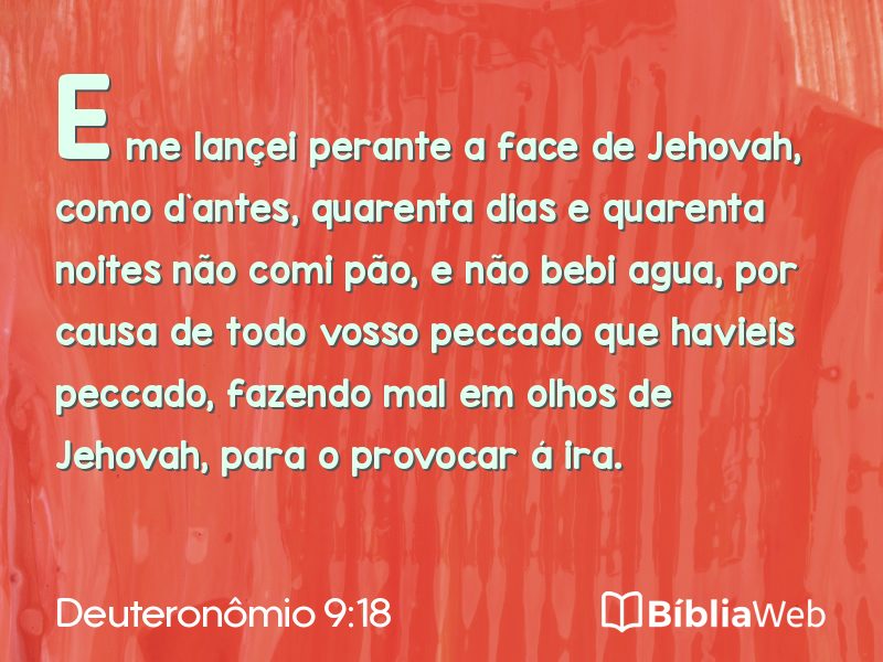Deuteronômio 9:18 em imagem para compartilhar