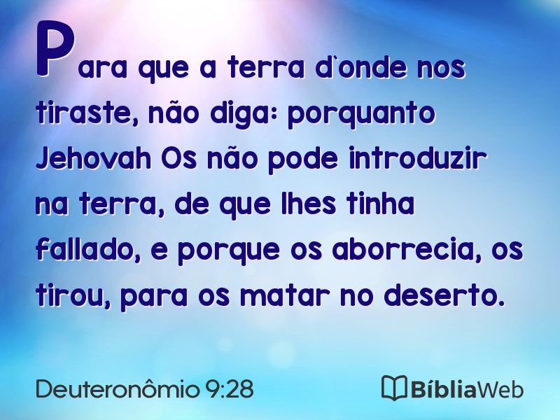 Deuteronômio 9:28 em imagem para compartilhar