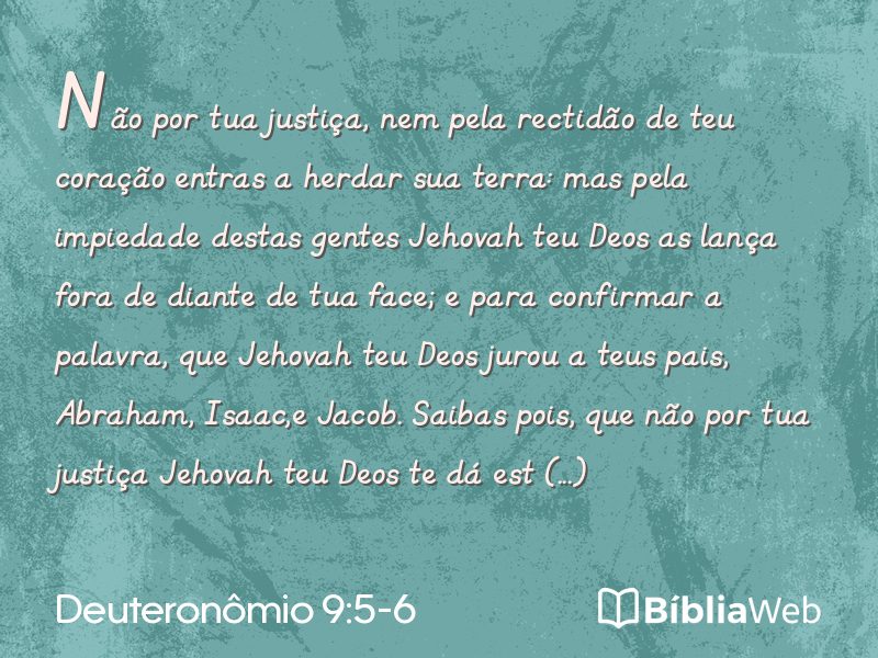 Deuteronômio 9:5-6 em imagem para compartilhar