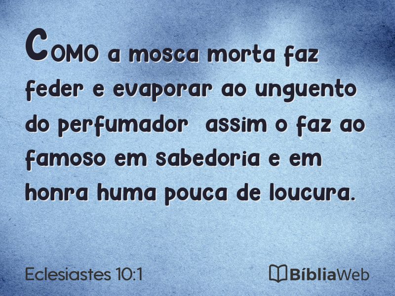 Eclesiastes 10:1 em imagem para compartilhar