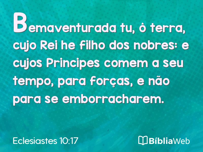 Eclesiastes 10:17 em imagem para compartilhar