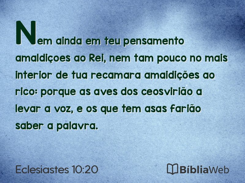 Eclesiastes 10:20 em imagem para compartilhar