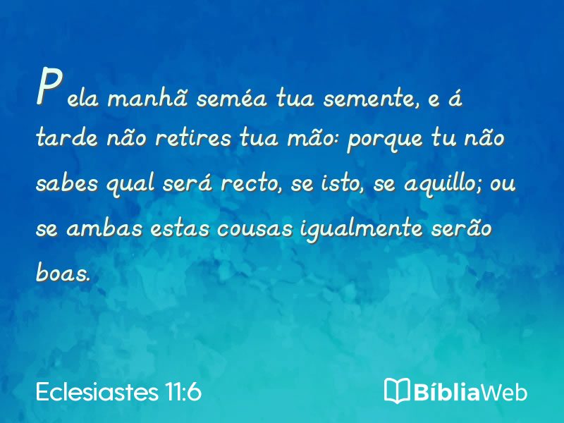 Eclesiastes 11:6 em imagem para compartilhar