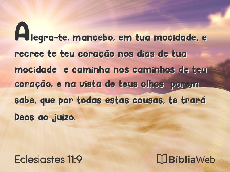 Eclesiastes 11:9 em imagem para compartilhar