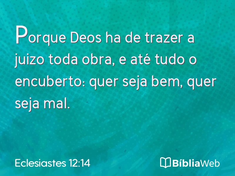Eclesiastes 12:14 em imagem para compartilhar
