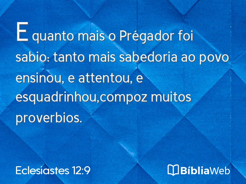 Eclesiastes 12:9 em imagem para compartilhar