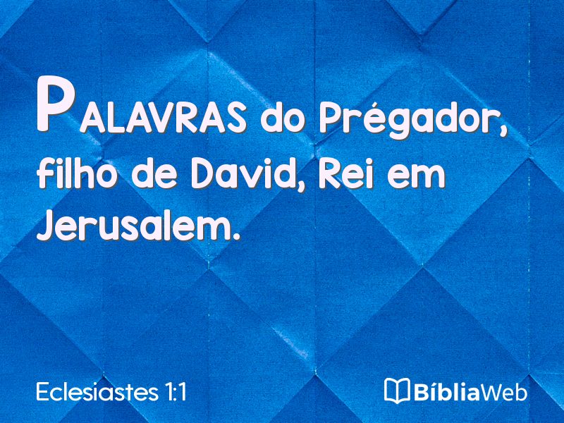 Eclesiastes 1:1 em imagem para compartilhar