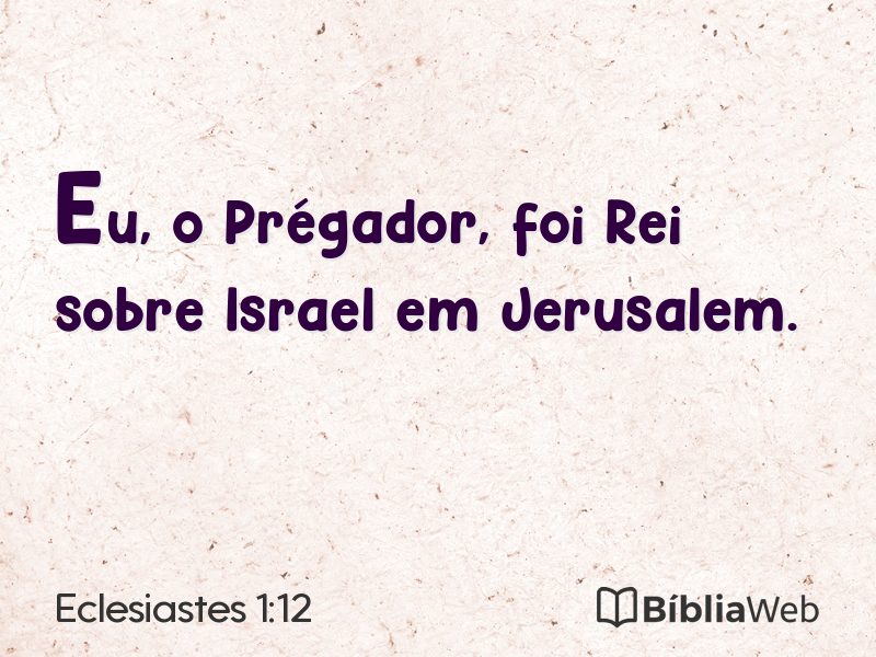 Eclesiastes 1:12 em imagem para compartilhar