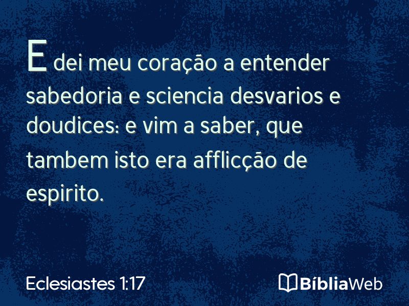 Eclesiastes 1:17 em imagem para compartilhar