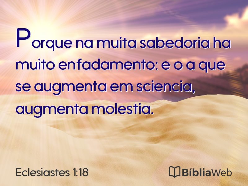 Eclesiastes 1:18 em imagem para compartilhar