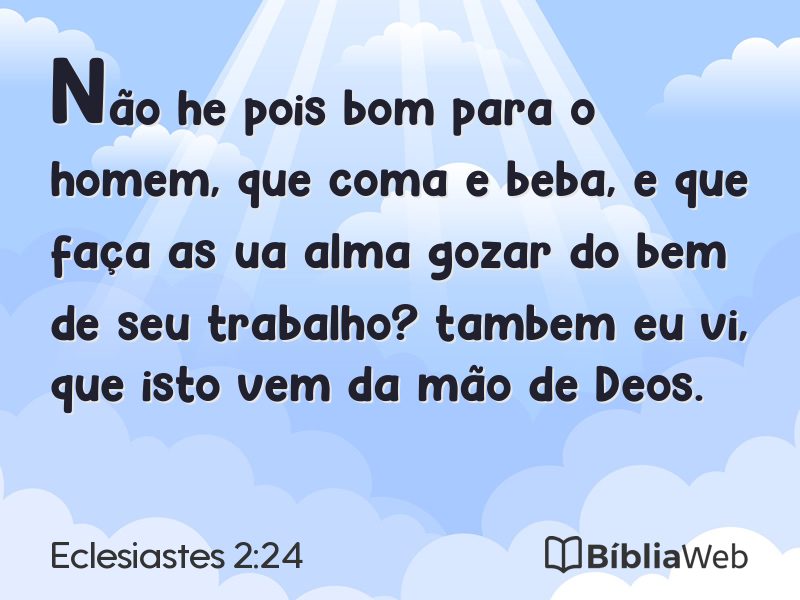 Eclesiastes 2:24 em imagem para compartilhar