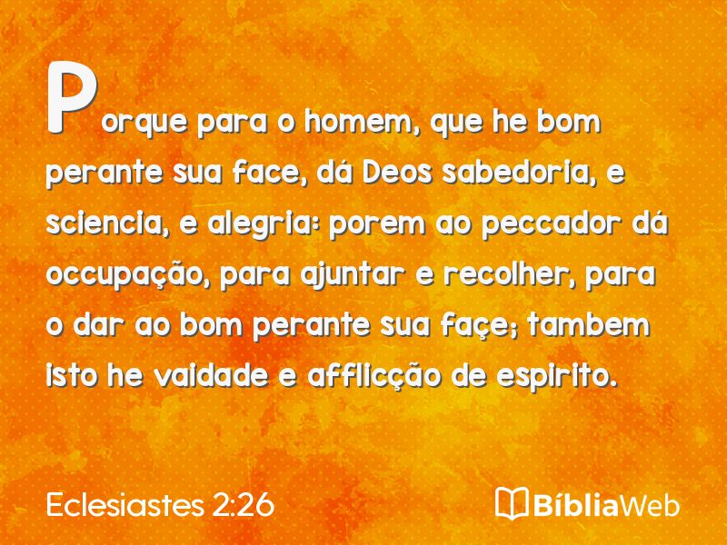 Eclesiastes 2:26 em imagem para compartilhar