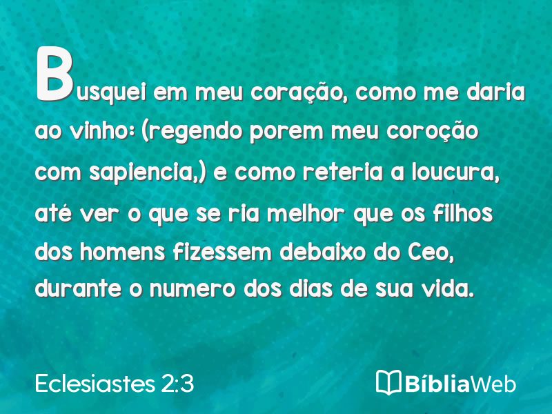 Eclesiastes 2:3 em imagem para compartilhar