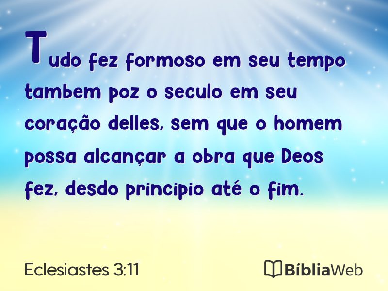 Eclesiastes 3:11 em imagem para compartilhar