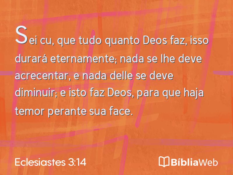 Eclesiastes 3:14 em imagem para compartilhar
