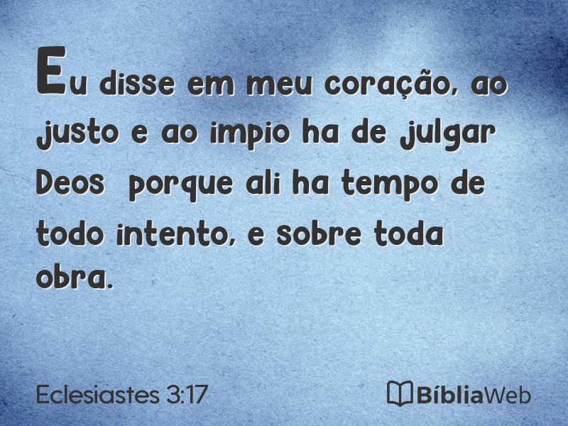 Eclesiastes 3:17 em imagem para compartilhar