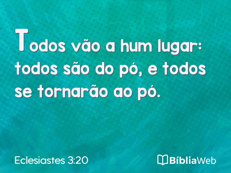 Eclesiastes 3:20 em imagem para compartilhar