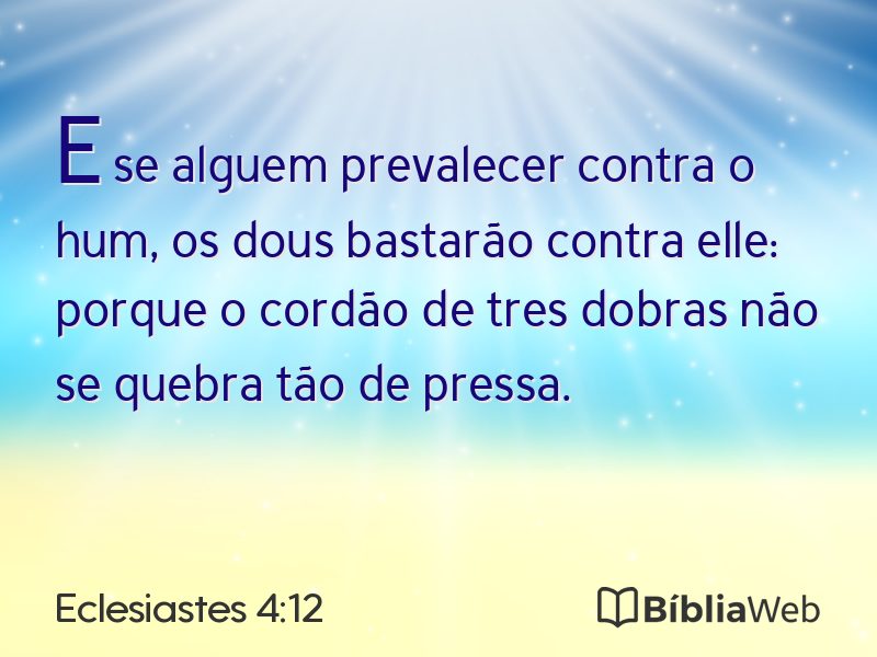 Eclesiastes 4:12 em imagem para compartilhar