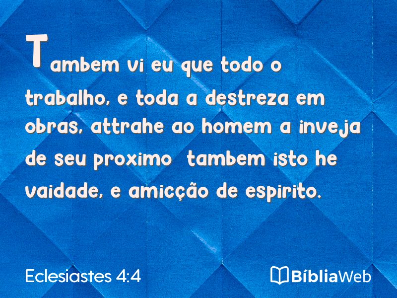Eclesiastes 4:4 em imagem para compartilhar