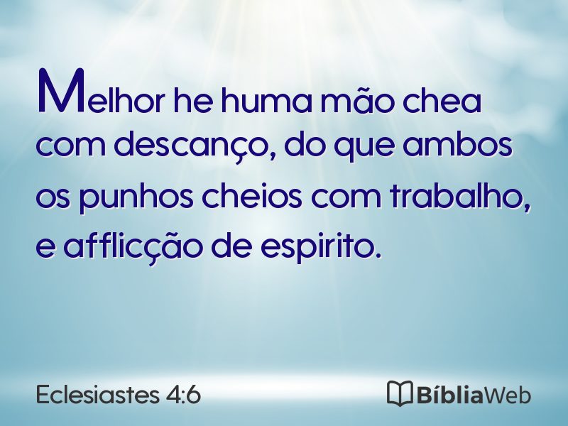 Eclesiastes 4:6 em imagem para compartilhar