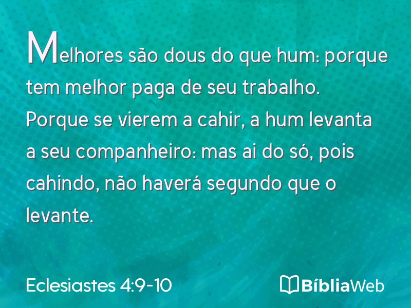 Eclesiastes 4:9-10 em imagem para compartilhar
