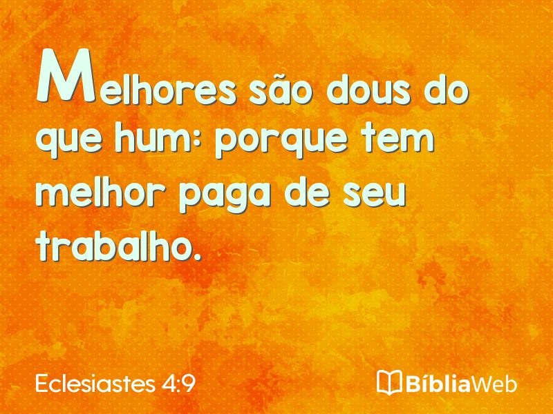 Eclesiastes 4:9 em imagem para compartilhar