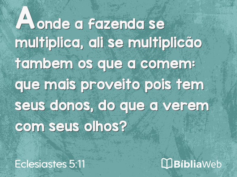 Eclesiastes 5:11 em imagem para compartilhar