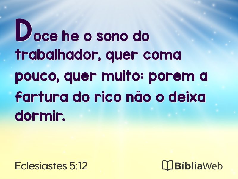 Eclesiastes 5:12 em imagem para compartilhar