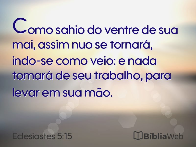 Eclesiastes 5:15 em imagem para compartilhar