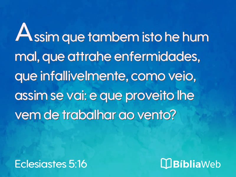Eclesiastes 5:16 em imagem para compartilhar