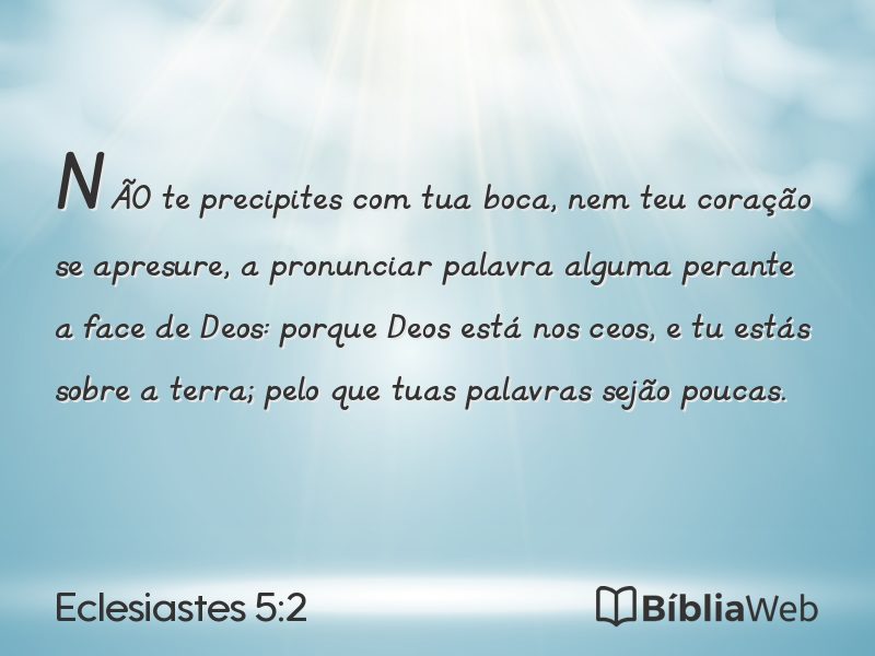 Eclesiastes 5:2 em imagem para compartilhar