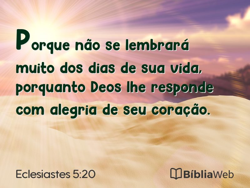 Eclesiastes 5:20 em imagem para compartilhar