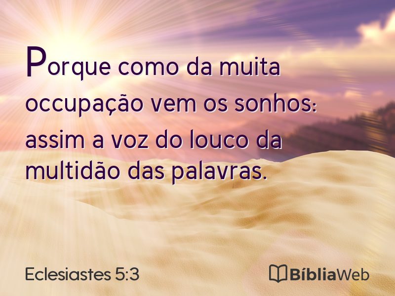 Eclesiastes 5:3 em imagem para compartilhar