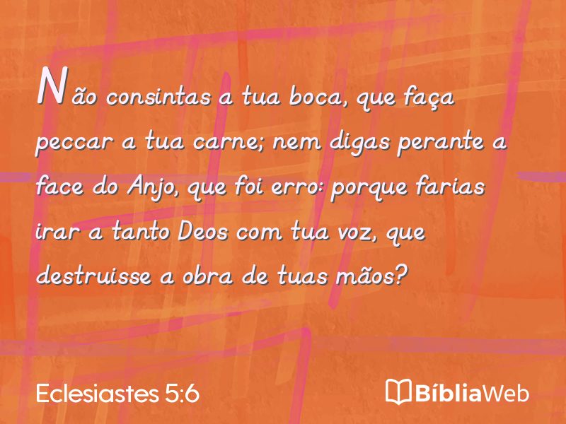 Eclesiastes 5:6 em imagem para compartilhar