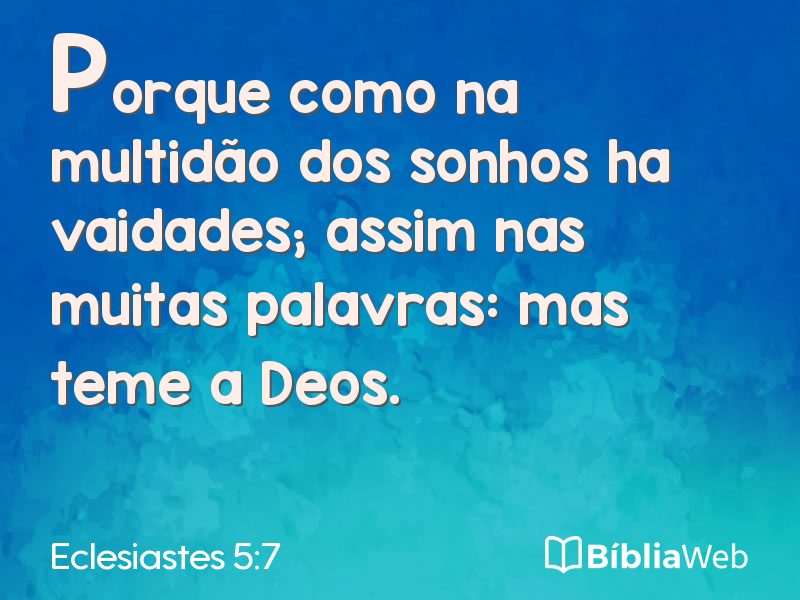 Eclesiastes 5:7 em imagem para compartilhar
