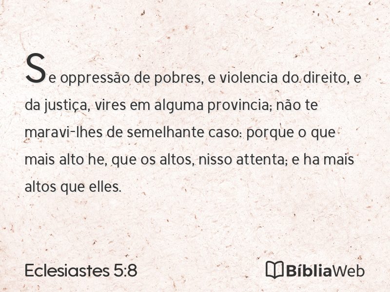 Eclesiastes 5:8 em imagem para compartilhar
