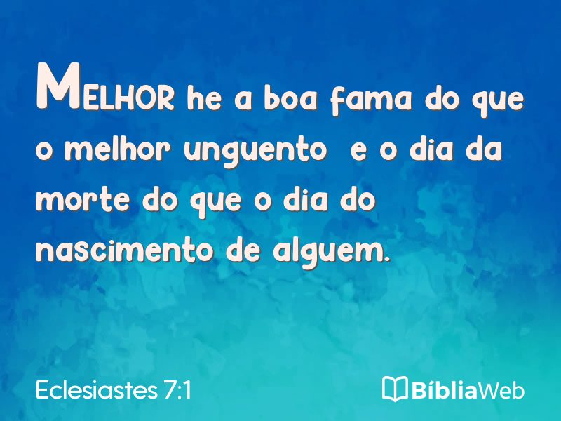 Eclesiastes 7:1 em imagem para compartilhar