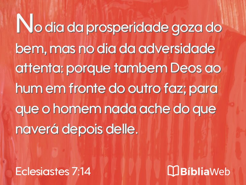 Eclesiastes 7:14 em imagem para compartilhar