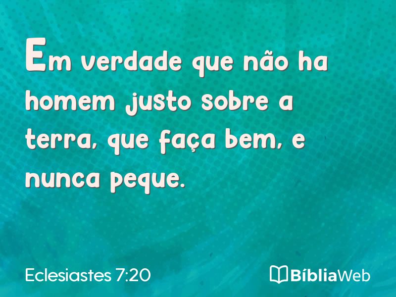 Eclesiastes 7:20 em imagem para compartilhar
